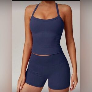 Women's Navy Blue Workout Set